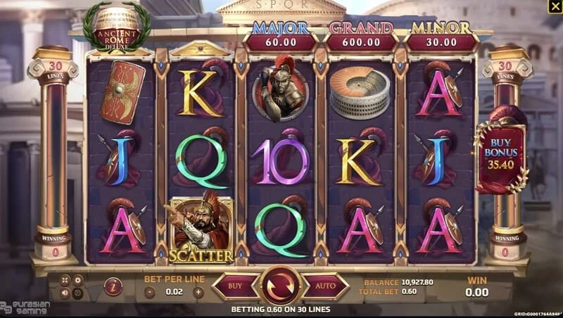 Ancient Rome Deluxe AI - Scatter agus Free Spins
